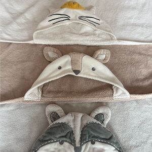 Pottery barn Baby bath Animal Hooded Towels